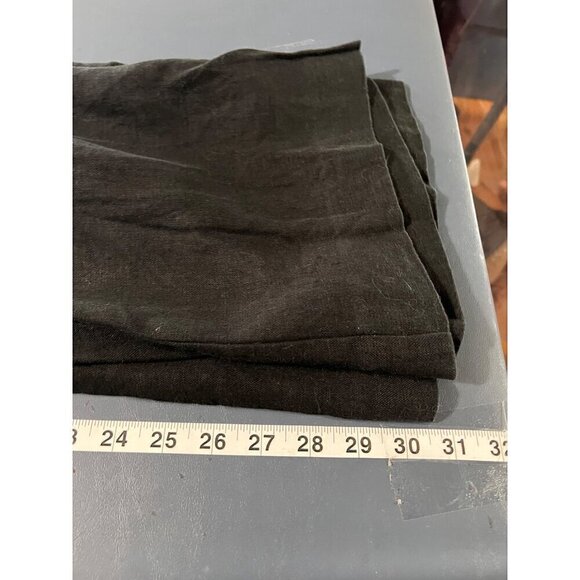 LOFT Black Wide-Leg Linen Pants Sz 8 Julie Trouser lagrnlook beachy boho - Picture 7 of 11